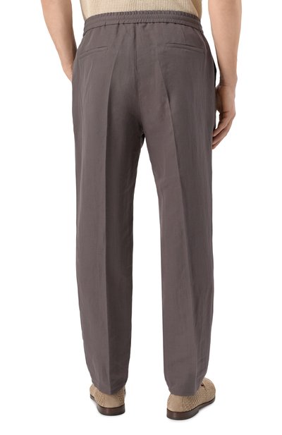 Брюки изо льна и хлопка BRUNELLO CUCINELLI, арт. MH255E1710, фото 4