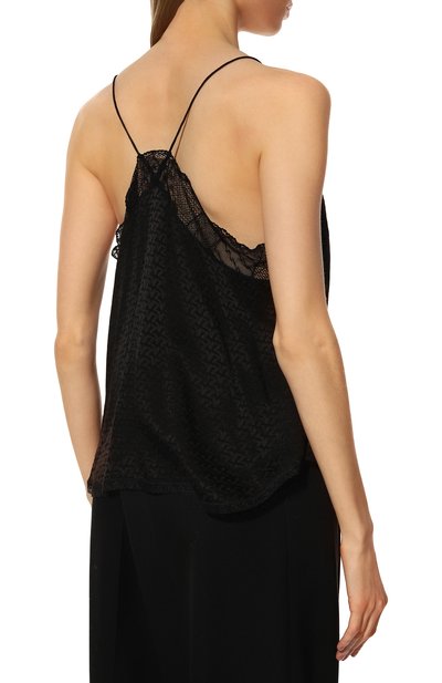 Шелковый топ ZADIG AND VOLTAIRE черного цвета по цене 26150 руб., арт. WKCP0702F, фото 4 Шелковый топ ZADIG AND VOLTAIRE, арт. WKCP0702F, фото 4