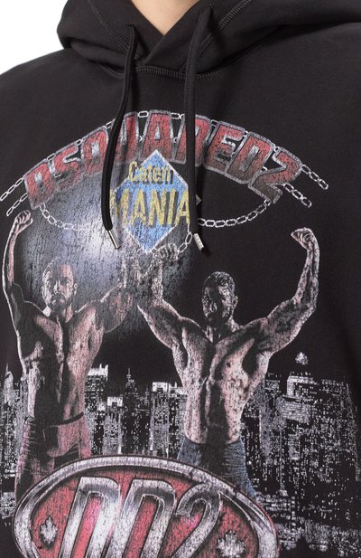 Хлопковое худи DSQUARED2 черного цвета по цене 61550 руб., арт. S71GU0721/S25551, фото 5 Хлопковое худи DSQUARED2, арт. S71GU0721/S25551, фото 5