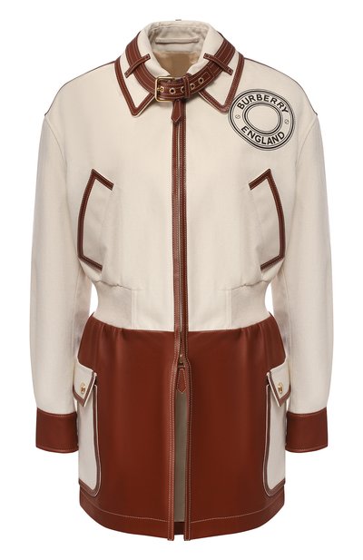 Женская куртка из смеси хлопка и кожи BURBERRY, арт. 4564444
