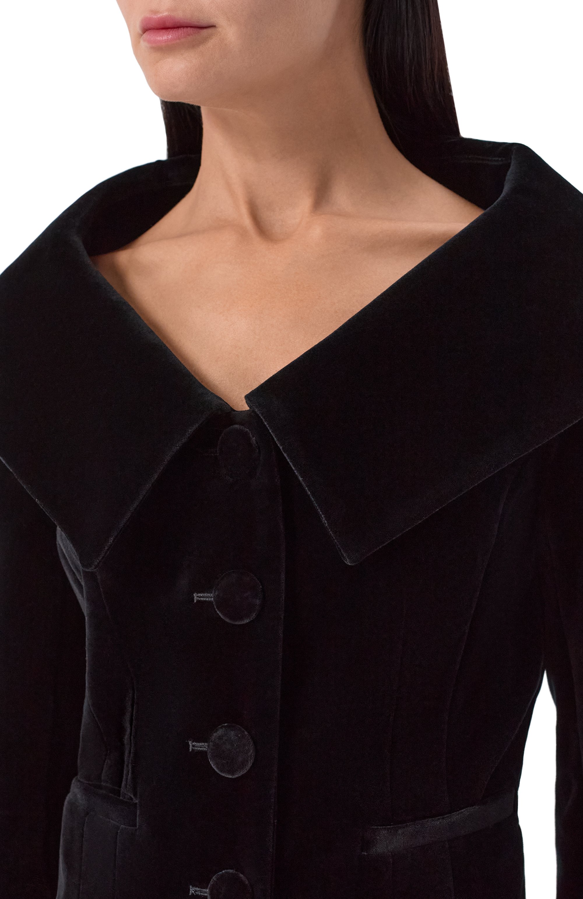 Бархатный жакет NINA RICCI черного цвета по цене 214500 руб., арт. 25ACVE007/C01100, фото 5 Бархатный жакет NINA RICCI, арт. 25ACVE007/C01100, фото 5