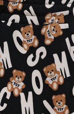 Детские хлопковые шорты MOSCHINO черного цв�ета, арт. HNQ00Q/LCB32/5 | Фото 3 (Материал внешний: Хлопок; Случай: Повседневный; Нос: Не проставлено)