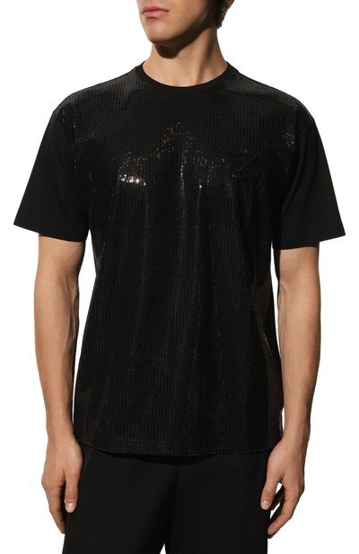 Хлопковая футболка PRADA, арт. UJN782-1Z5Y-F0002-221, фото 3