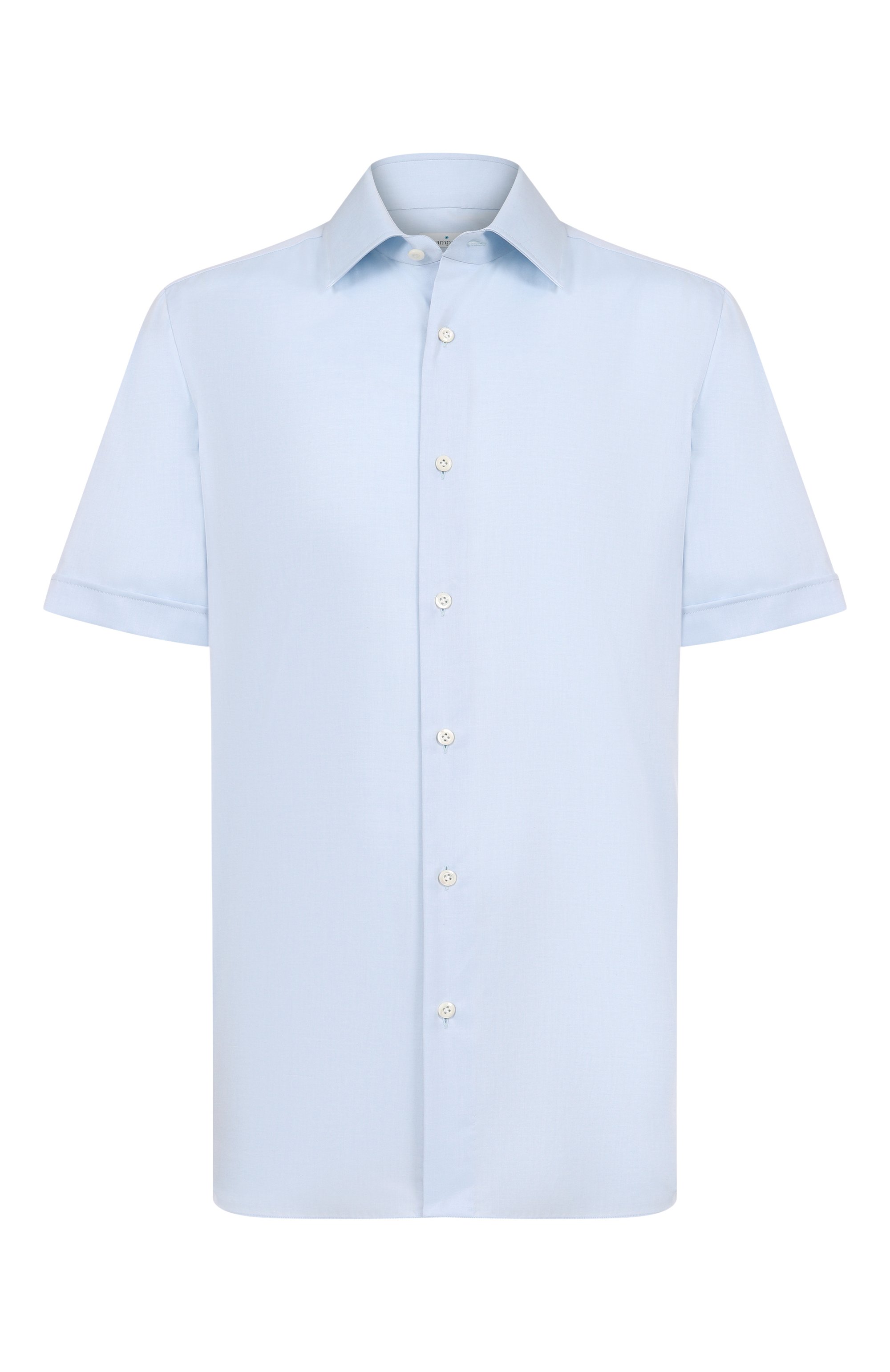 Хлопковая сорочка GIAMPAOLO голубого цвета по цене 26250 руб., арт. 608/TS15014, фото 1 Хлопковая сорочка GIAMPAOLO, арт. 608/TS15014, фото 1