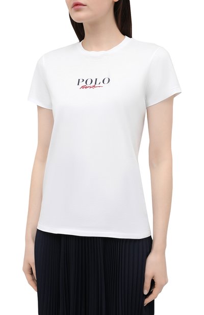 Хлопковая футболка POLO RALPH LAUREN белого цвета по цене 7875 руб., арт. 211838118, фото 3 Хлопковая футболка POLO RALPH LAUREN, арт. 211838118, фото 3