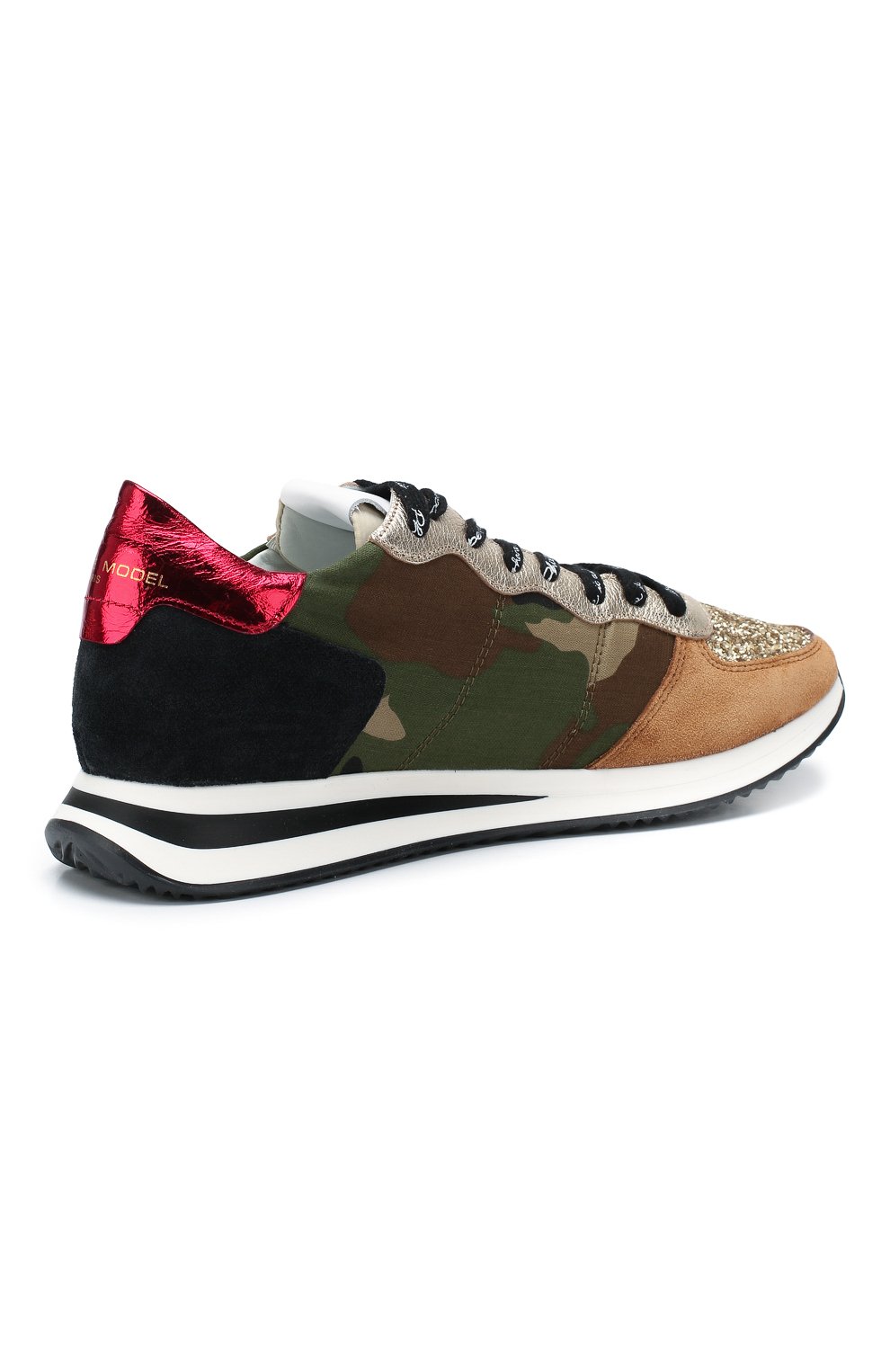 Текстильные кроссовки PHILIPPE MODEL хаки цвета по цене 28300 руб., арт. TZLD CC01, фото 4 Текстильные кроссовки PHILIPPE MODEL, арт. TZLD CC01, фото 4