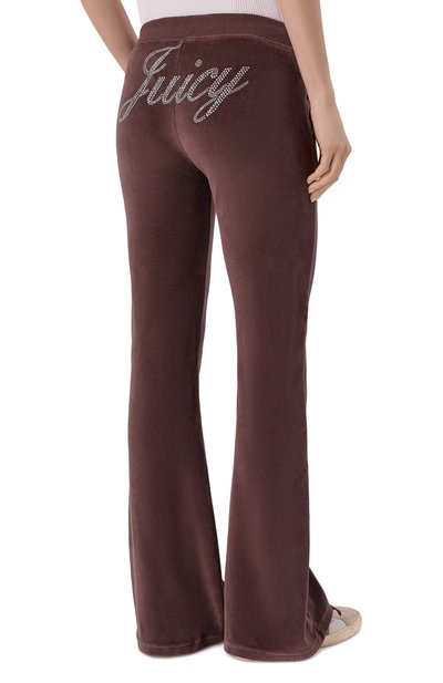 Хлопковые брюки SPORTY AND RICH коричневого цвета по цене 36450 руб., арт. PA067716689BR03/JUICY SCRIPT VEL0UR SWEATPANT, фото 4 Хлопковые брюки SPORTY AND RICH, арт. PA067716689BR03/JUICY SCRIPT VEL0UR SWEATPANT, фото 4