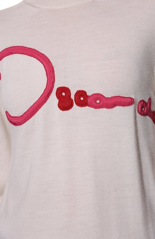 Шерстяной пуловер Oscar de la Renta Кремовый, фото 5