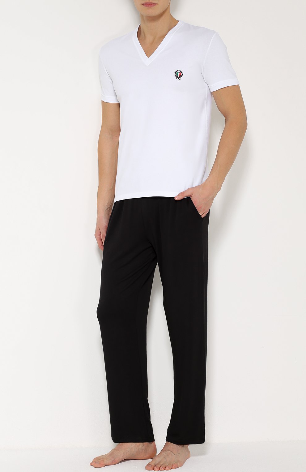 Хлопковая футболка с v-образным вырезом DOLCE & GABBANA, арт. 0121/N8A05J/00020, фото 2