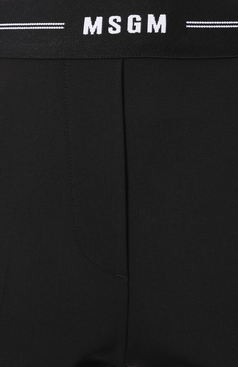Женские шерстяные брюки MSGM черного цвета, арт. 3841MDP13/257127 | Фото 6 (Длина (брюки, джинсы): Стандартные; Материал внешний: Шерсть; Силуэт Ж (брюки и джинсы): Узкие; Стили: Кэжуэл; Женское Кросс-КТ: Брюки-одежда)