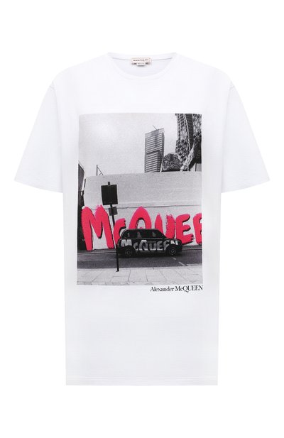 Женская хлопковая футболка ALEXANDER MCQUEEN, арт. 701263/QZAFS