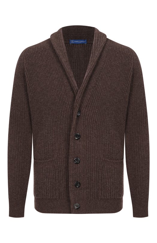 Кардиган из шерсти и кашемира Andrea Campagna M5625-6145FB Коричневый M5625-6145FB