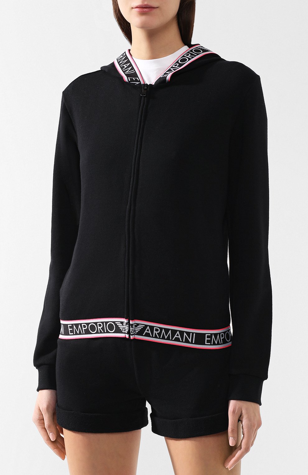 Хлопковый кардиган EMPORIO ARMANI черного цвета по цене 17400 руб., арт. 164076/9P287, фото 3 Хлопковый кардиган EMPORIO ARMANI, арт. 164076/9P287, фото 3