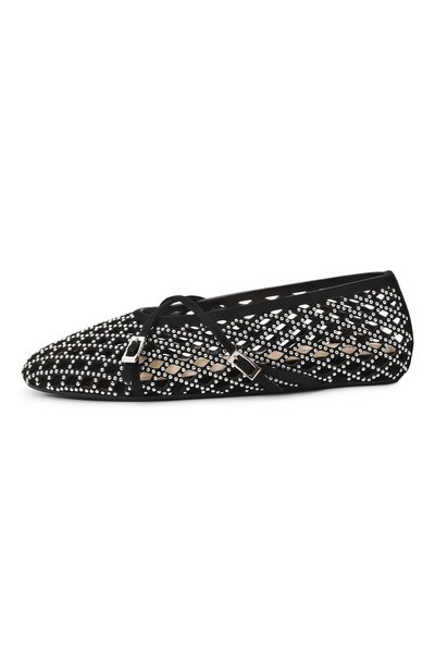 Замшевые балетки sparkle mesh MACH & MACH, арт. PF25-S1037-10-SUE-BLK, фото 4