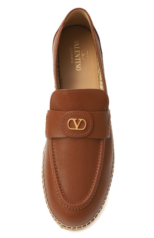 Кожаные эспадрильи Palm Avenue Valentino 7Y2S0K00/UDX Коричневый  7Y2S0K00/UDX Фото 6