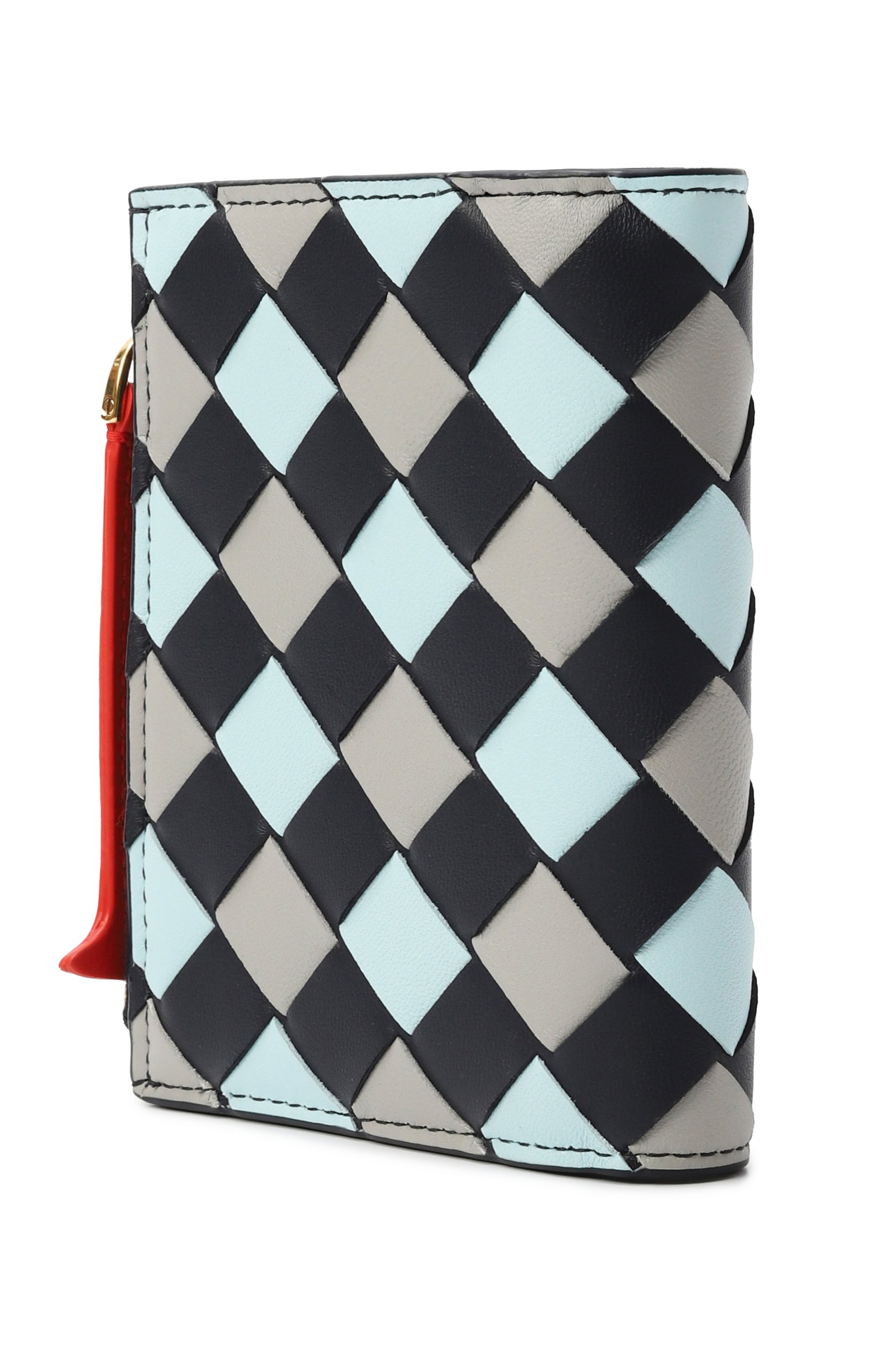 Кожаное портмоне BOTTEGA VENETA голубого цвета по цене 81800 руб., арт. 806610 V4SD1, фото 2 Кожаное портмоне BOTTEGA VENETA, арт. 806610 V4SD1, фото 2