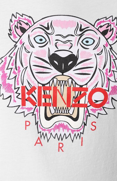Хлопковая футболка KENZO белого цвета по цене 13050 руб., арт. F962TS7214YB, фото 5 Хлопковая футболка KENZO, арт. F962TS7214YB, фото 5