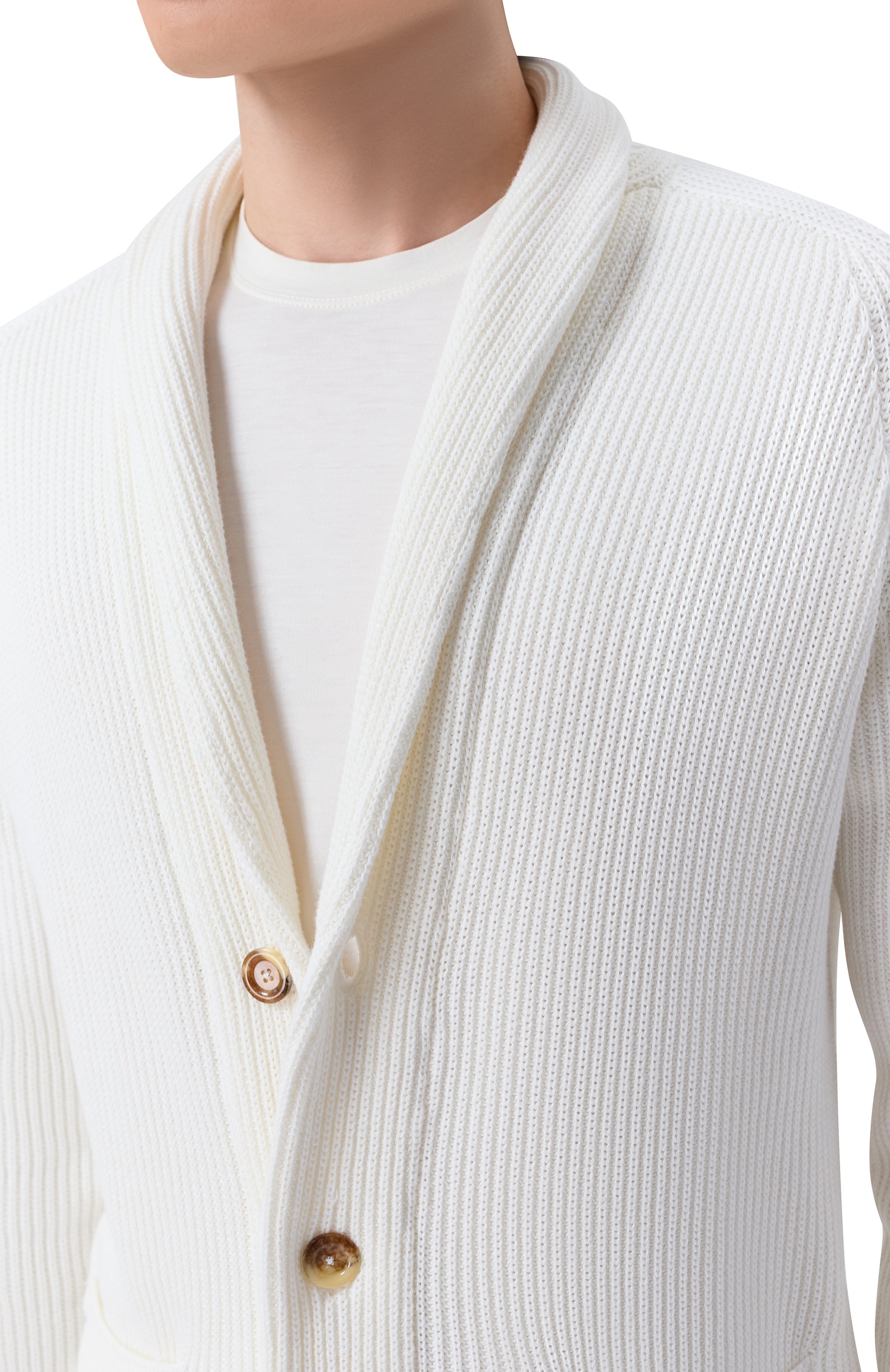 Хлопковый кардиган ANDREA CAMPAGNA белого цвета по цене 62350 руб., арт. M5426-8074, фото 5 Хлопковый кардиган ANDREA CAMPAGNA, арт. M5426-8074, фото 5