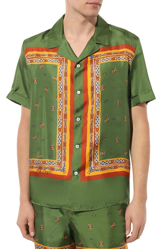 Шелковая рубашка Nick Fouquet Зелёный, фото 3