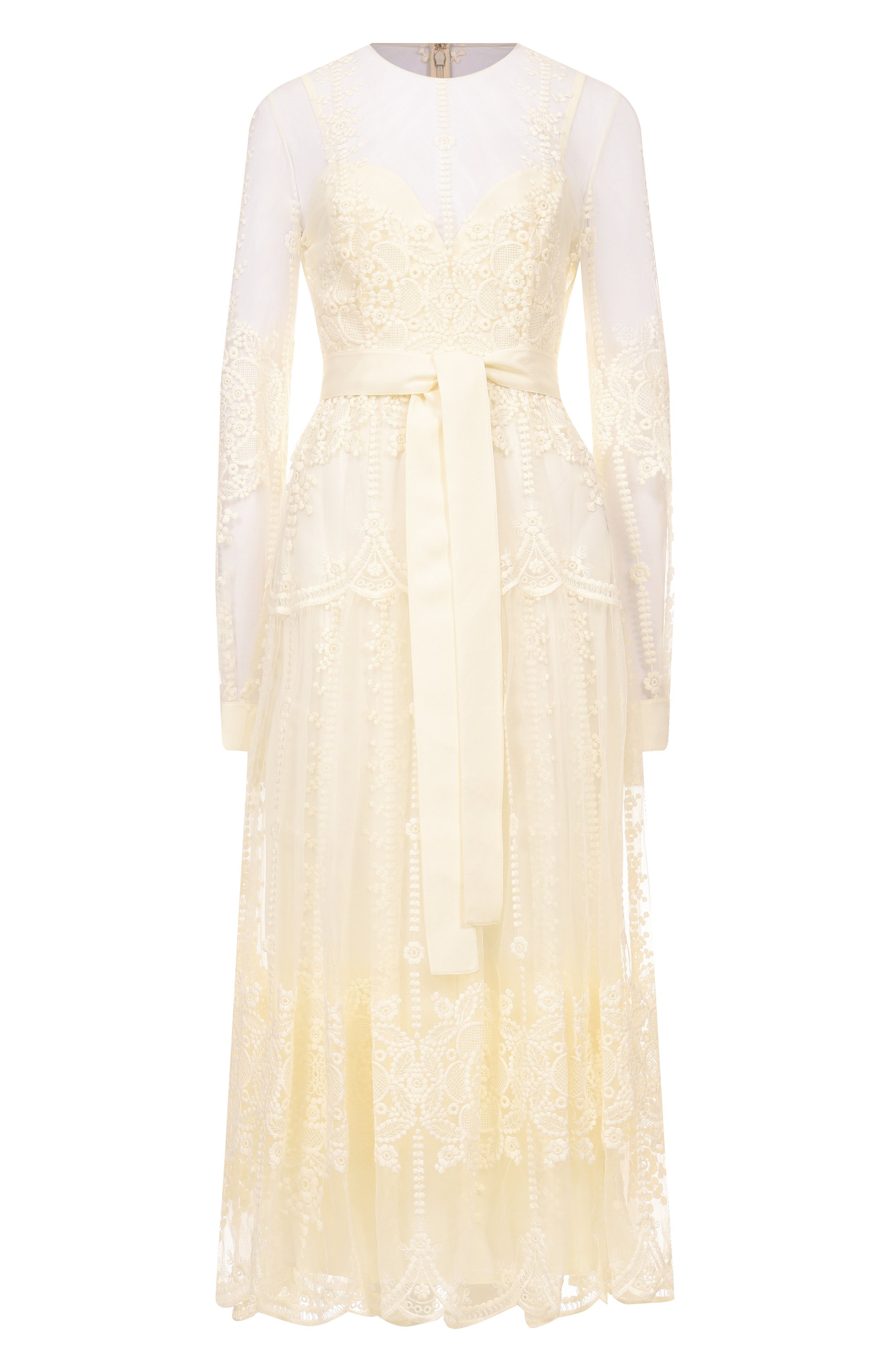 Платье ELIE SAAB кремового цвета по цене 536500 руб., арт. D0860NF25/TU017, фото 1 Платье ELIE SAAB, арт. D0860NF25/TU017, фото 1