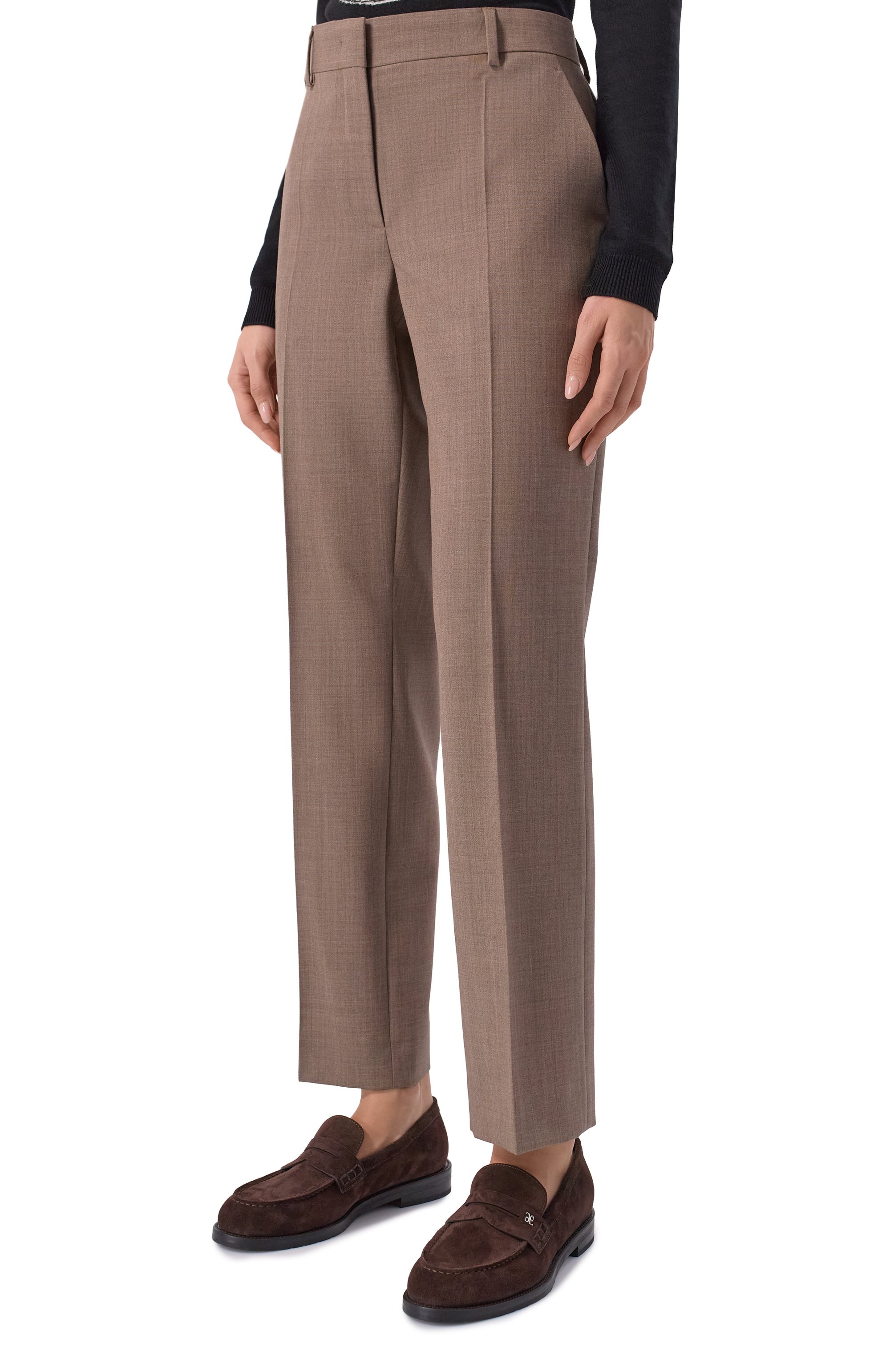 Шерстяные брюки MOSCHINO светло-коричневого цвета по цене 79950 руб., арт. A0338/0522, фото 3 Шерстяные брюки MOSCHINO, арт. A0338/0522, фото 3