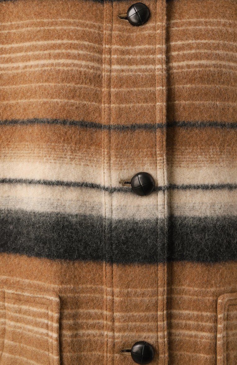 Женская шерстяная куртка ISABEL MARANT ETOILE бежевого цвета, арт. 25PMA0367FA/C1D02E | Фото 6 (Рукава: Длинные; Материал внешний: Шерсть; Кросс-КТ: Легкие, Куртка; Стили: Кэжуэл; Длина (верхняя одежда): До середины бедра)