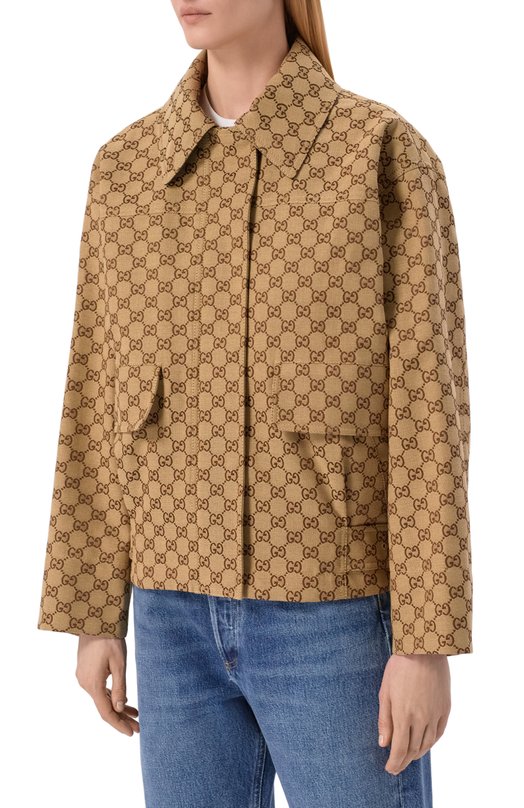Хлопковая куртка Gucci 842660/ZAF4S Бежевый  842660/ZAF4S Фото 3