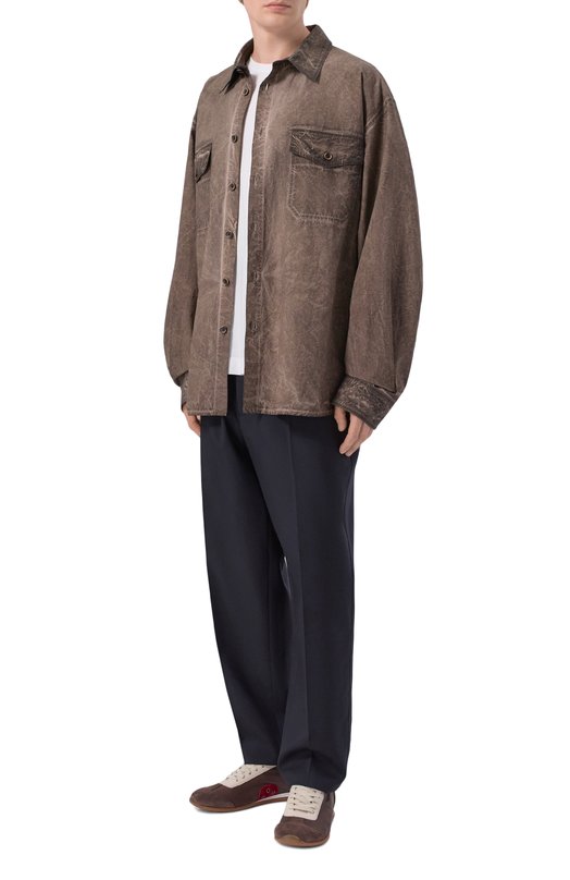 Кожаные кроссовки Uma Wang US9587 Коричневый  US9587 Фото 2