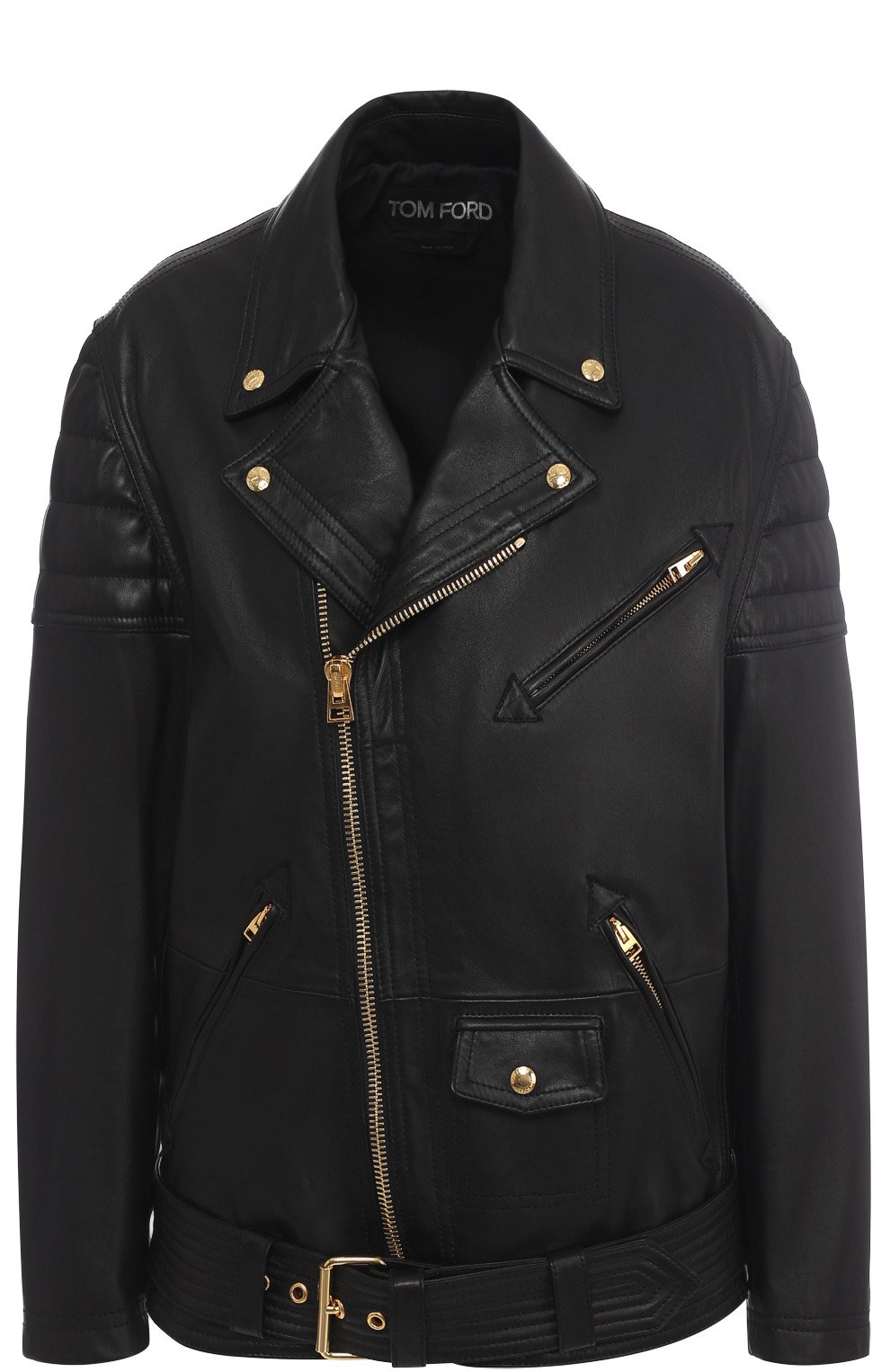 Кожаная куртка свободного кроя с косой молнией TOM FORD, арт. GIL346/LEX145, фото 1