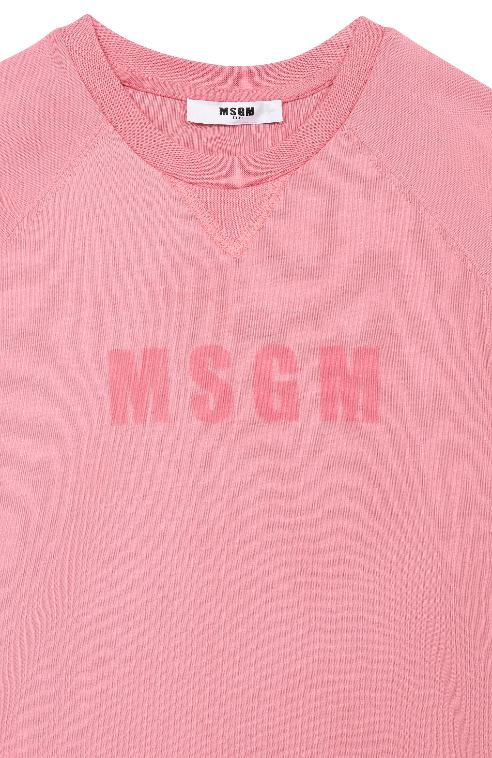 Хлопковая футболка MSGM KIDS розового цвета по цене 8435 руб., арт. S6MSJGTH157, фото 3 Хлопковая футболка MSGM KIDS, арт. S6MSJGTH157, фото 3