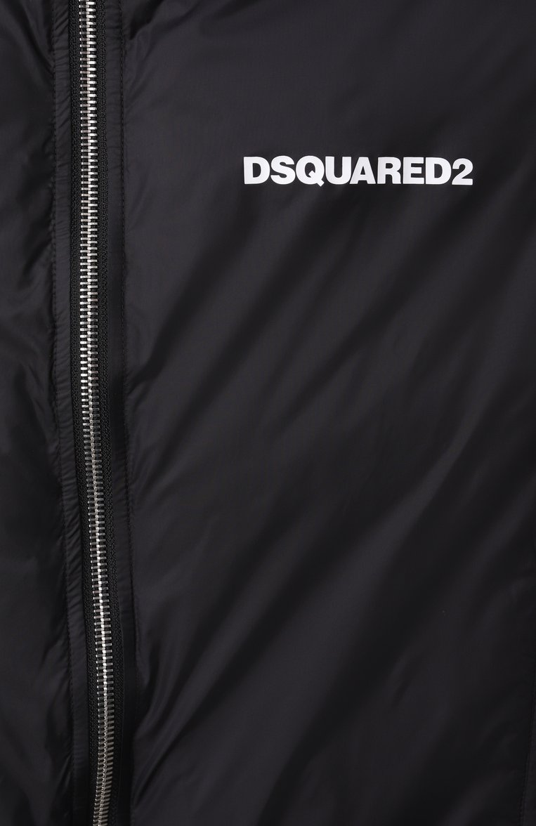 Мужского утепленный жилет DSQUARED2 черного цвета, арт. DQ2732/D0ABC | Фото 3 (Материал подклада: Синтетический материал; Нос: Не проставлено; Рукава: Без рукавов; Девочки Кросс-КТ: Верхняя одежда; Региональные ограничения белый список (Axapta Mercury): Не проставлено; Мальчики Кросс-КТ: Верхняя одежда; Материал внешний: Синтетический материал; Ростовка одежда: 4 года | 104 см, 10 - 11 лет | 140 - 146см, 13 - 15 лет | 158 см, 16 лет | 164 см, 8 лет | 128 см, 6 лет | 116 см)