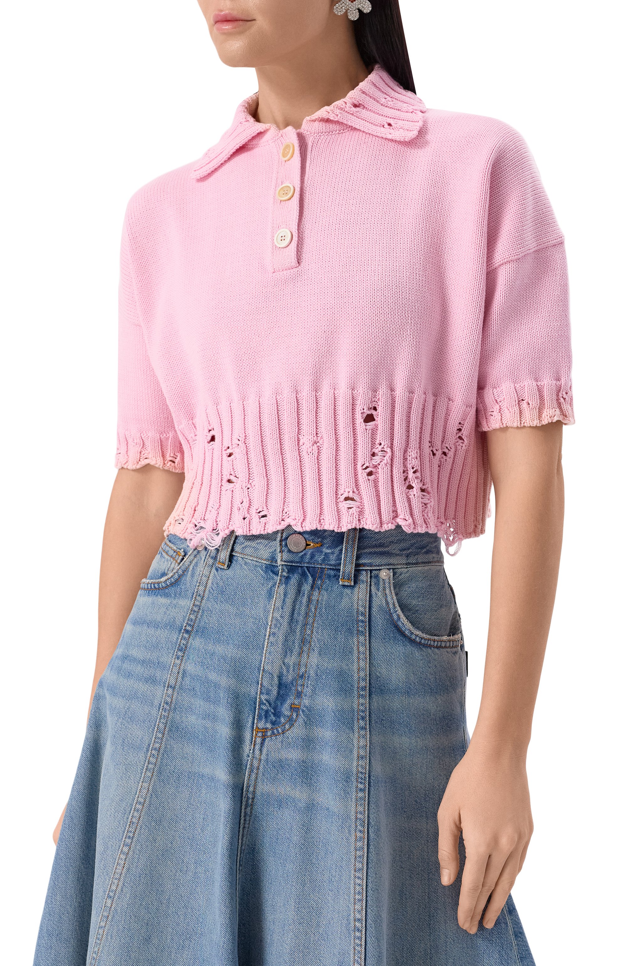 Хлопковое поло MARNI, арт. P0MD0045E0/UFC652, фото 3