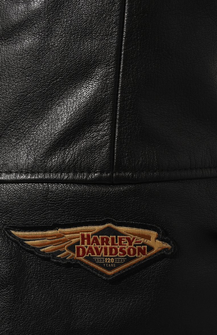 Женский кожаный жилет HARLEY-DAVIDSON черного цвета, арт. 97042-23VW | Фото 5 (Материал внешний: Натуральная кожа; Длина (верхняя одежда): Короткие; Стили: Гранж; Женское Кросс-КТ: Жилет-одежда)