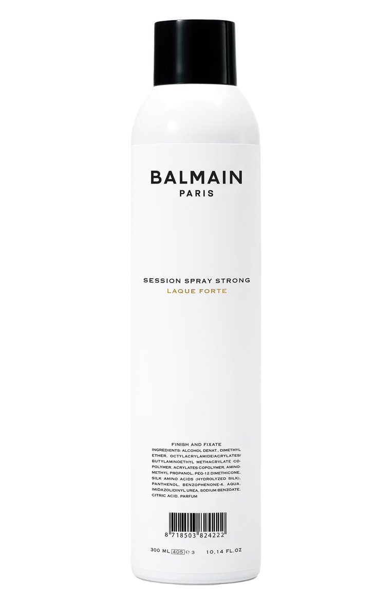 Спрей для укладки волос сильной фиксации (300ml) BALMAIN HAIR COUTURE бесцветного цвета, арт. 8718503824222 | Фото 1 (Материал внутренний: Не назначено; Тип продукта: Мисты / Спреи; Региональные ограничения белый список (Axapta Mercury): Не проставлено; Назначение: Для волос; Нос: Не проставлено; Статус проверки: Проверена категория)