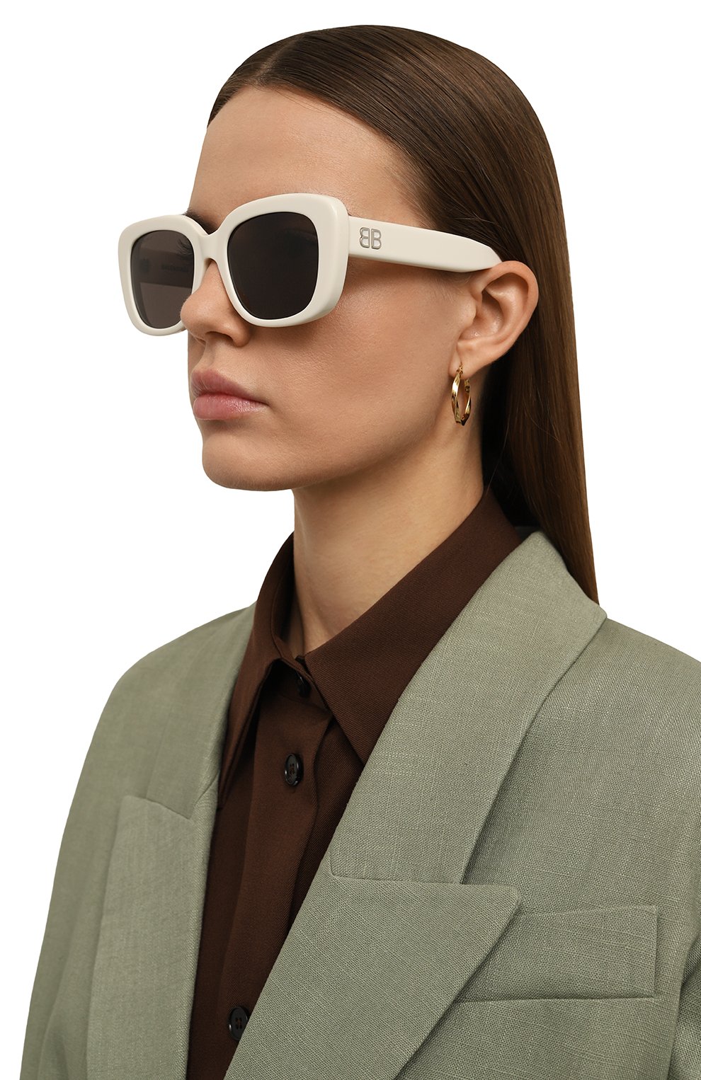 Солнцезащитные очки BALENCIAGA белого цвета по цене 43150 руб., арт. BB0295SK 003, фото 2 Солнцезащитные очки BALENCIAGA, арт. BB0295SK 003, фото 2