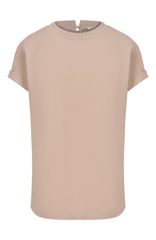 Хлопковая футболка Brunello Cucinelli M0T18BD200 Бежевый M0T18BD200