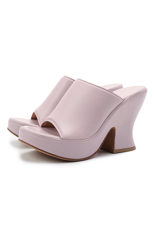 фото Кожаные мюли wedge bottega veneta