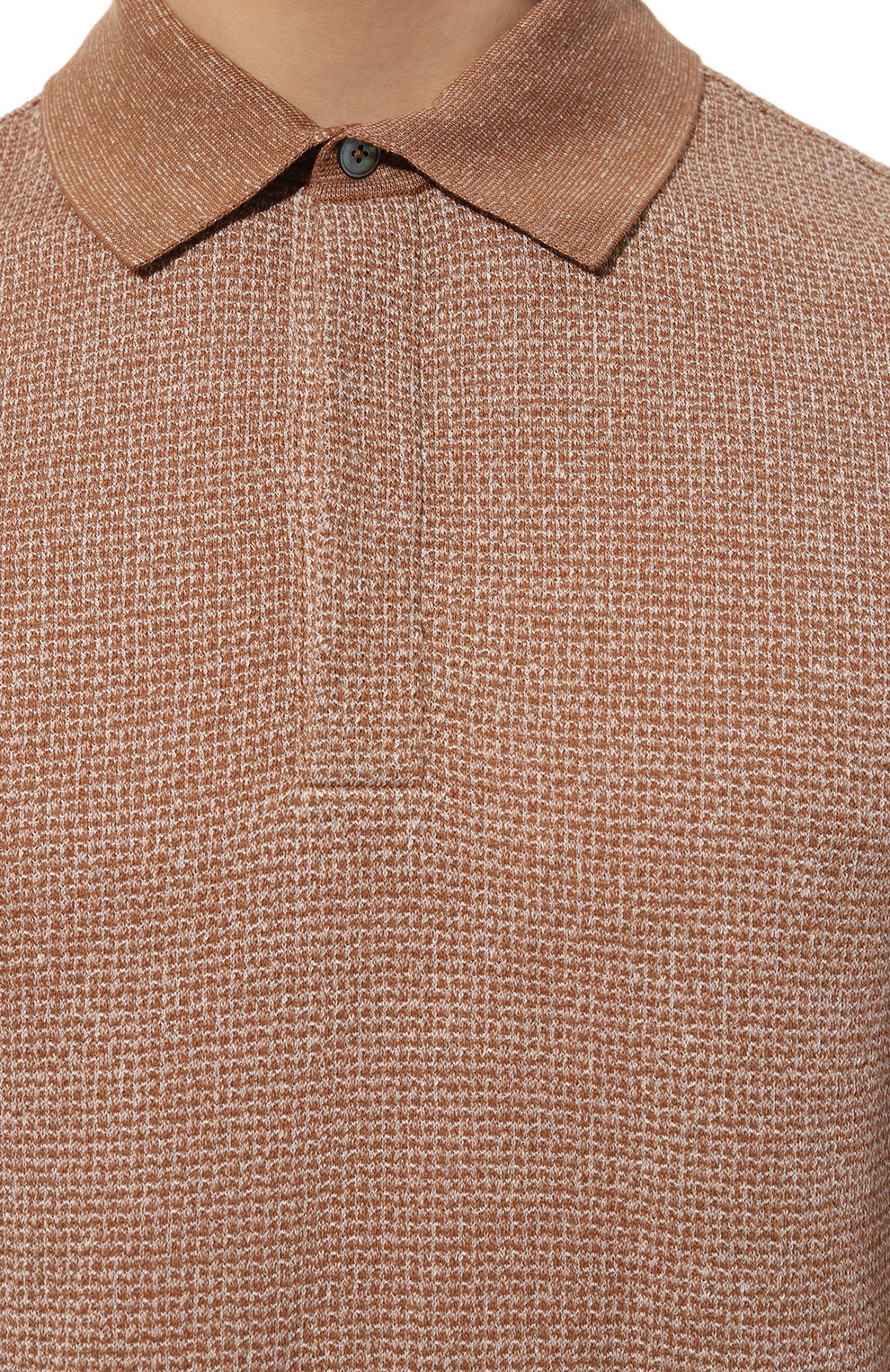 Поло из хлопка и льна ZEGNA, арт. UD372A7/D727, фото 5