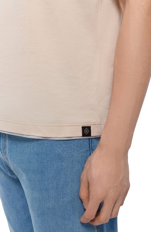 Хлопковая футболка Gran Sasso 60123/73710 Бежевый  60123/73710 Фото 5