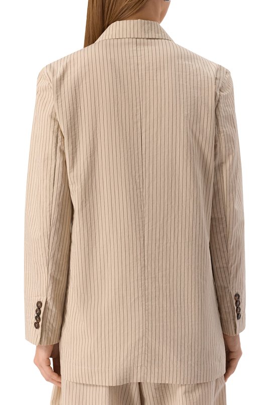 Хлопковый жакет Brunello Cucinelli MH7822468P Бежевый  MH7822468P Фото 4