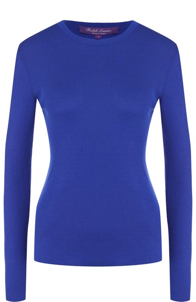 Женский однотонный шелковый пуловер с круглым вырезом RALPH LAUREN, арт. 290710200