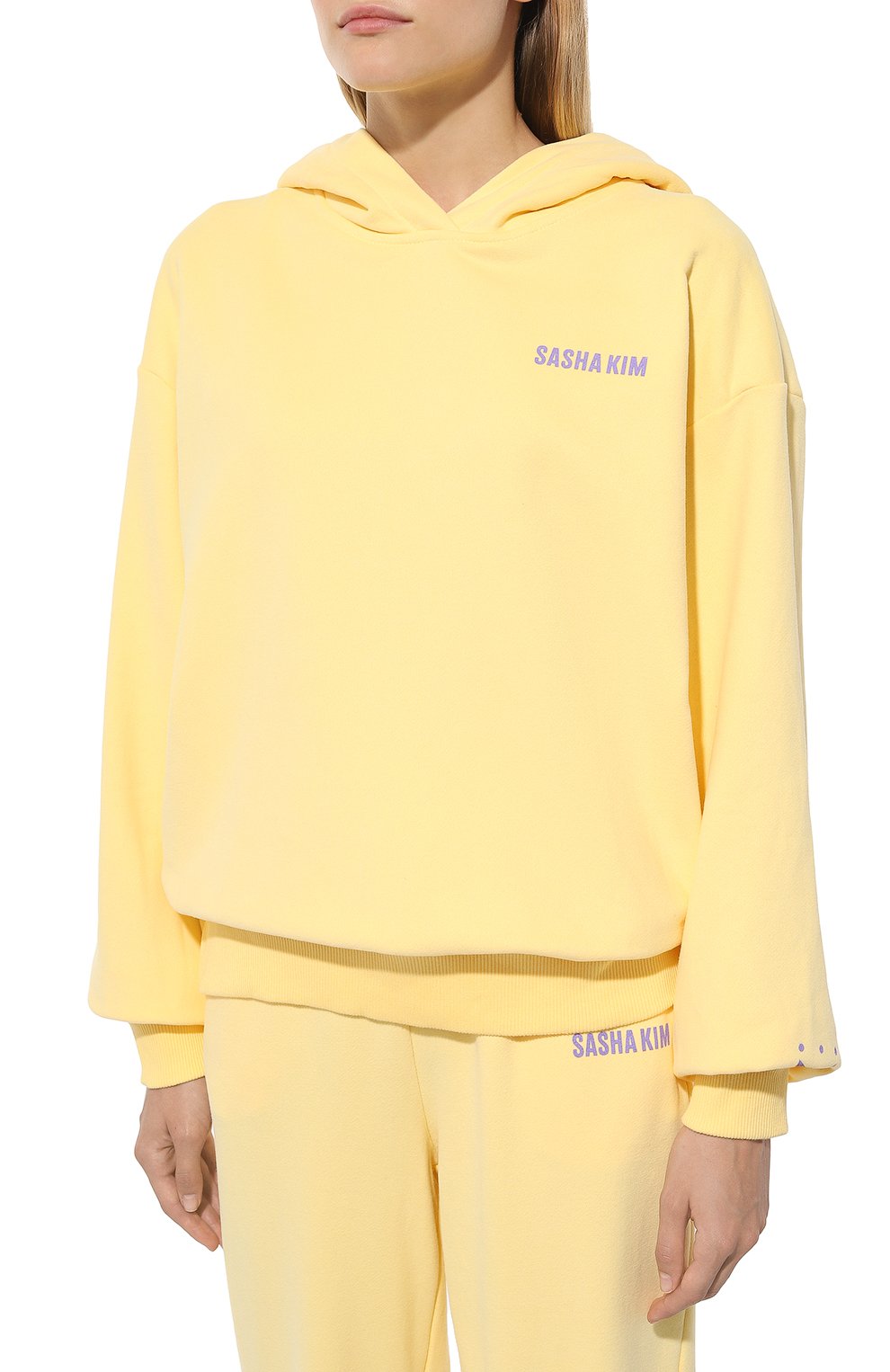 Хлопковый костюм SASHA KIM желтого цвета по цене 26320 руб., арт. УТ-00000566, фото 2 Хлопковый костюм SASHA KIM, арт. УТ-00000566, фото 2