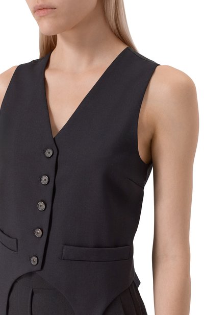 Шерстяной жилет ERIKA CAVALLINI черного цвета по цене 49950 руб., арт. P5WZ21, фото 5 Шерстяной жилет ERIKA CAVALLINI, арт. P5WZ21, фото 5