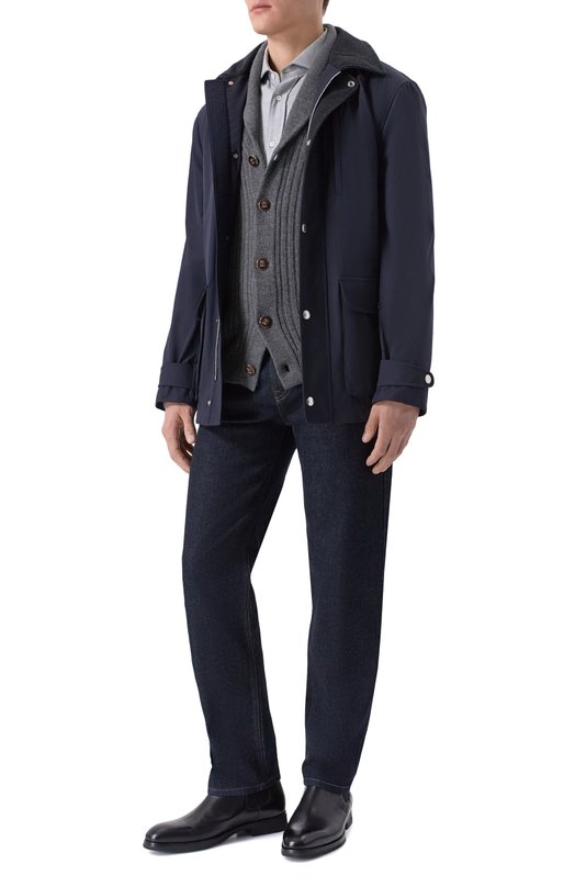 Рубашка из хлопка и лиоцелла Brunello Cucinelli MY6371718 Серый  MY6371718 Фото 2