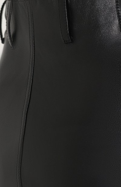 Однотонная кожаная мини-юбка SAINT LAURENT, арт. 511172/YC2KQ, фото 5