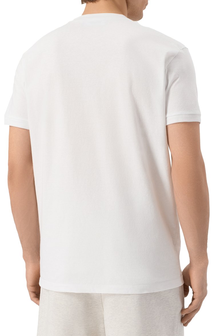 Мужская хлопковая футболка DSQUARED2 белого цвета, арт. S71GD1524/S22507 | Фото 4 (Рукава: Короткие; Материал внешний: Хлопок; Длина (для топов): Стандартные; Принт: С принтом; Стили: Спорт-шик; Кросс-КТ: Джерси; Мужское Кросс-КТ: Футболка-одежда)