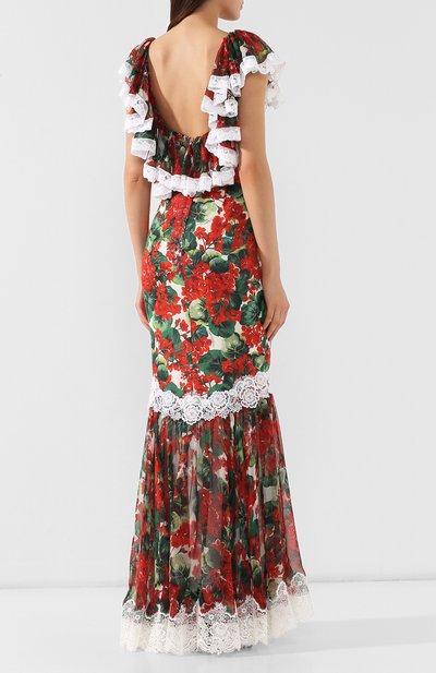 Платье-макси DOLCE & GABBANA красного цвета по цене 621000 руб., арт. F6C7YT/FSAYB, фото 4 Платье-макси DOLCE & GABBANA, арт. F6C7YT/FSAYB, фото 4