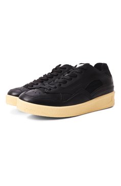 Женские кожаные кеды JIL SANDER черного цвета, арт. J15WS0006/P4869/001 | Фото 1 (�Драгоценные камни: Проставлено; Материал внутренний: Текстиль, Натуральная кожа; Подошва: Платформа; Материал сплава: Проставлено; Стили: Кэжуэл; Материал утеплителя: Без утеплителя; Материал внешний: Натуральная кожа; Кросс-КТ: Низкие)