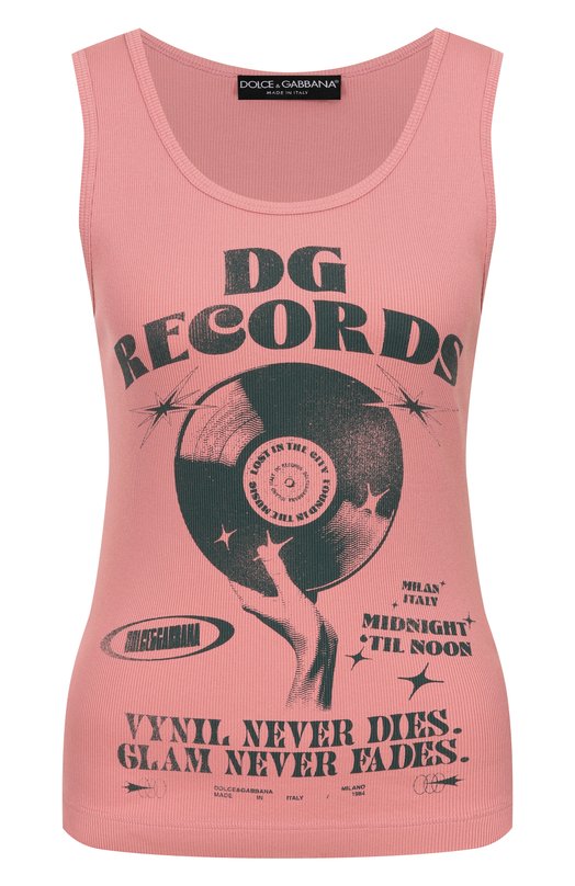 Хлопковая майка Dolce & Gabbana F8V40T/GDDND Розовый F8V40T/GDDND