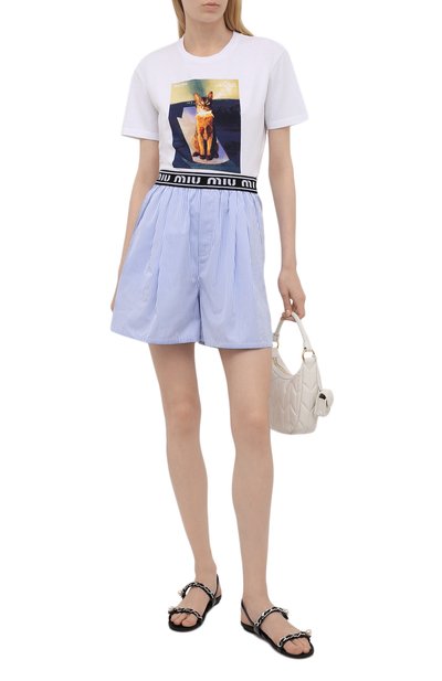 Хлопковые шорты MIU MIU, арт. MP1435-1YIN-F0076, фото 2